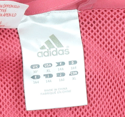 Adidas Girls Pink Track Jacket 14 Years Full Zip Lightweight Sports Top
