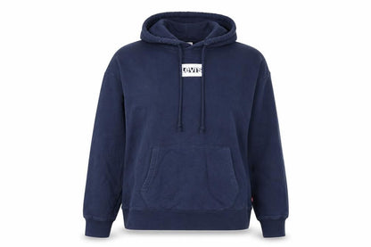 Levi's Women's Navy Blue Pullover Hoodie L Cotton Logo Casual