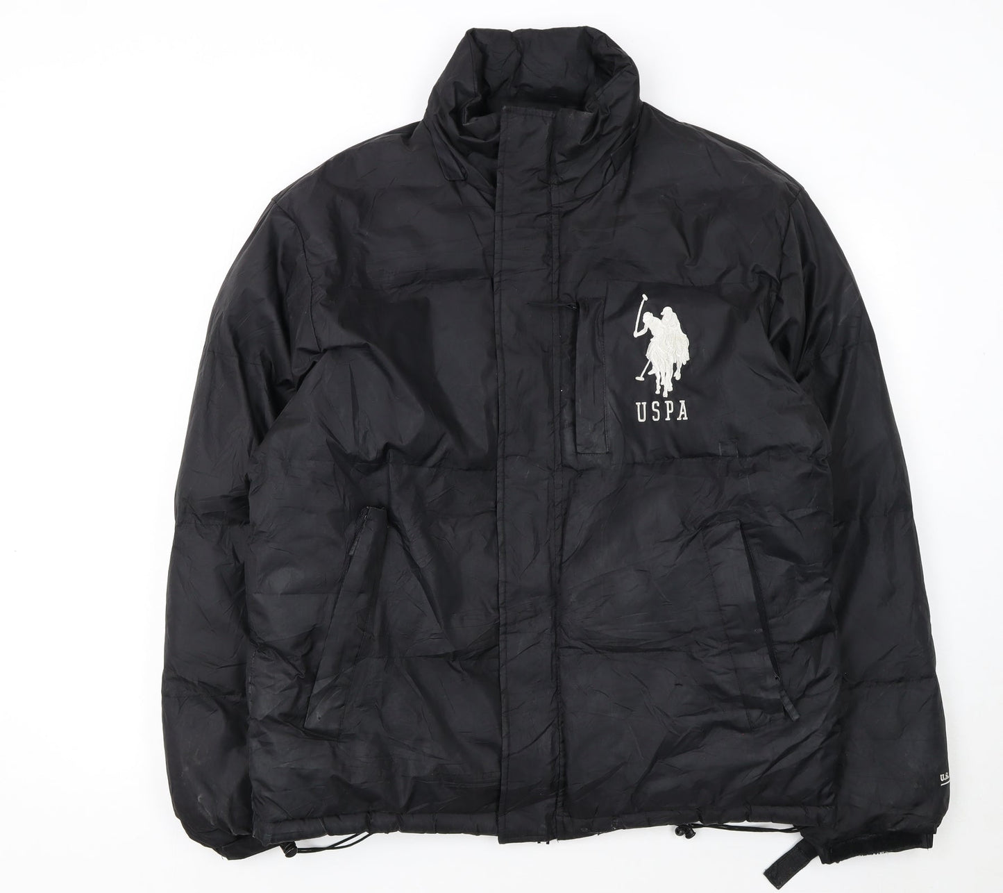 U.S. Polo Assn. Men's Black M Puffer Jacket Polyester Winter