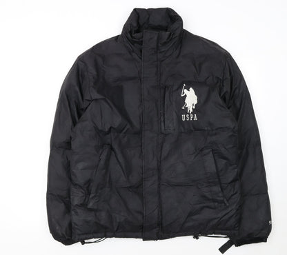 U.S. Polo Assn. Men's Black M Puffer Jacket Polyester Winter