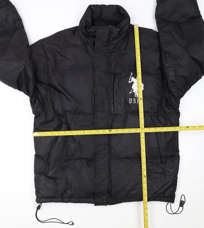 U.S. Polo Assn. Men's Black M Puffer Jacket Polyester Winter