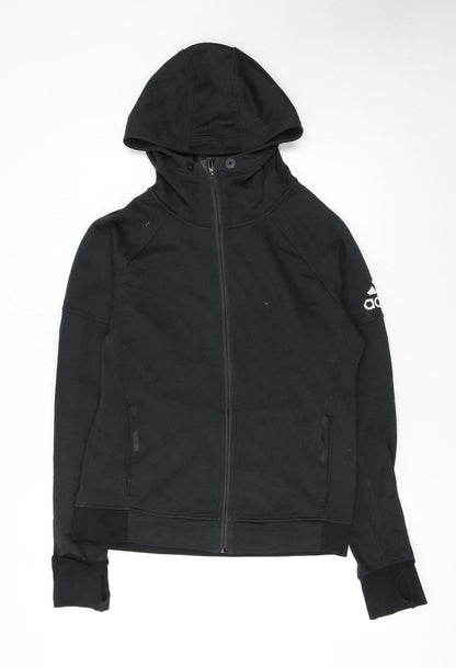 Adidas Womens Black Medium Full Zip Hooded Sweatshirt