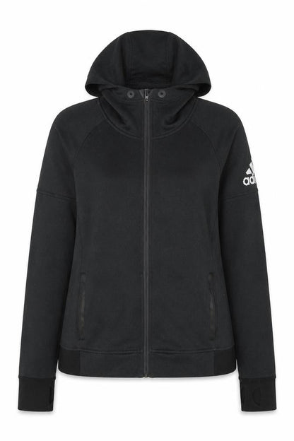 Adidas Womens Black Medium Full Zip Hooded Sweatshirt
