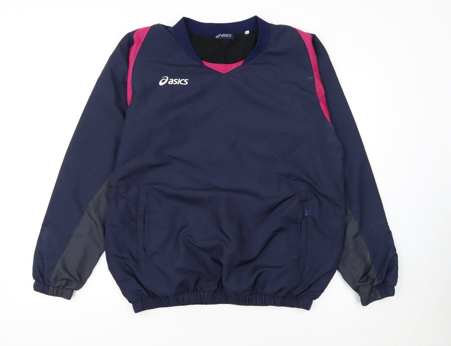 Asics Women's Navy Pullover Sweatshirt L Polyester Sports Top