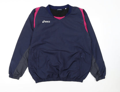 Asics Women's Navy Pullover Sweatshirt L Polyester Sports Top