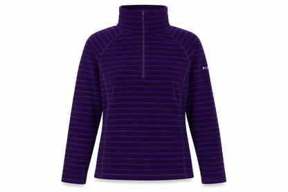 Columbia Womens Purple Striped 1/2 Zip Fleece Pullover M