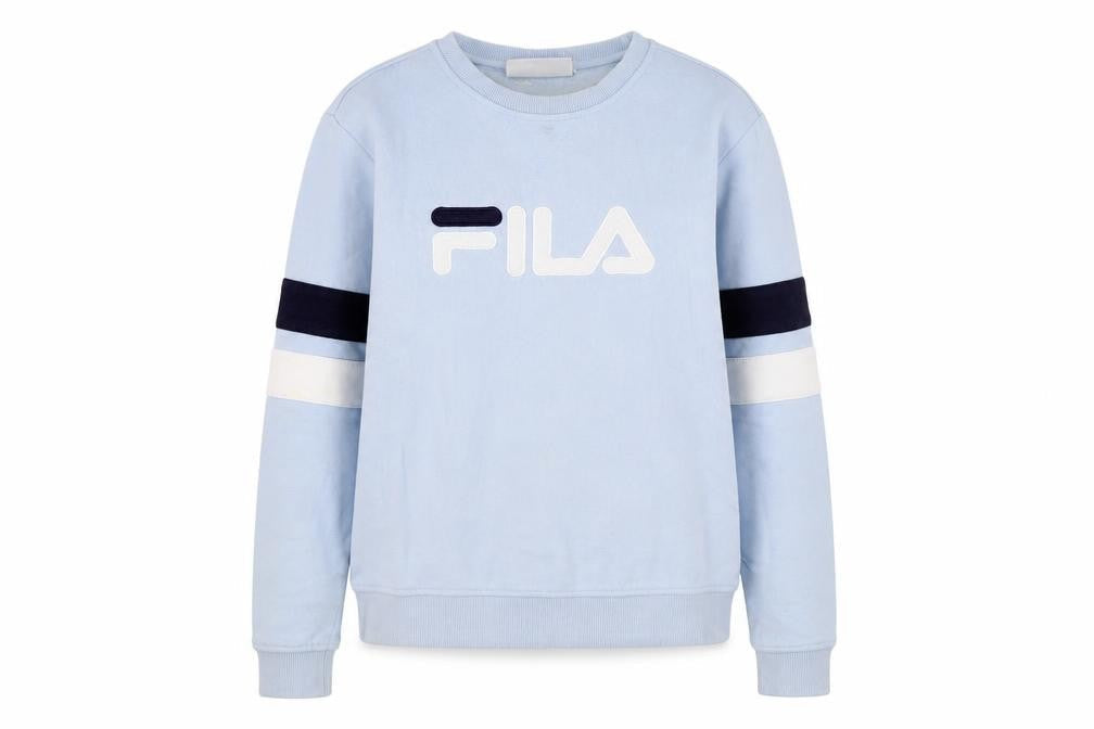 Fila Women's Light Blue Crew Neck Pullover Sweatshirt Size S