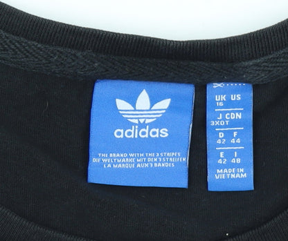 adidas Originals Women's Black Size 16 Crew Neck Short Sleeve T-Shirt