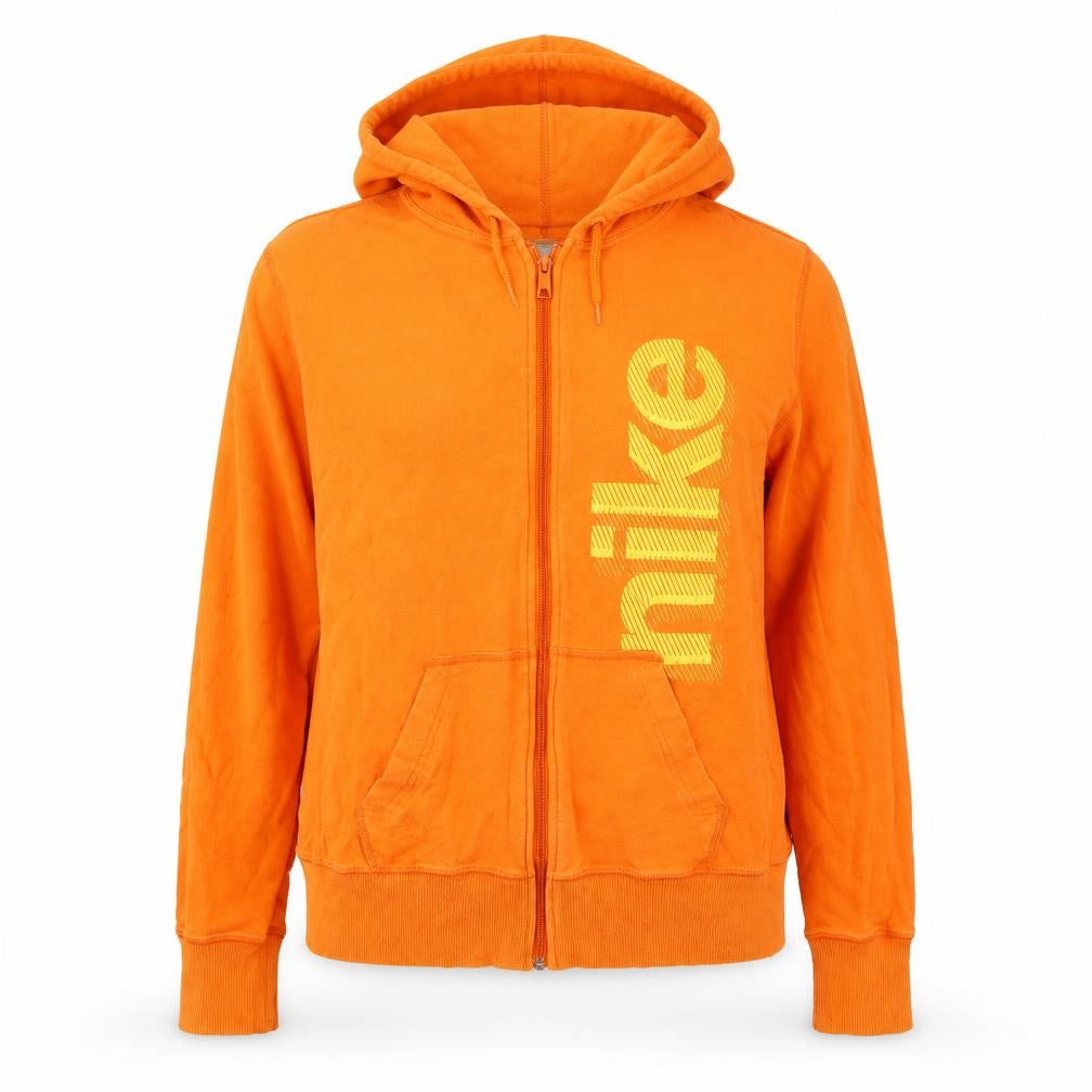 Nike Womens Orange Full Zip Hoodie XL Cotton Blend Sportswear