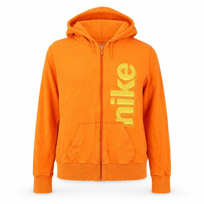 Nike Womens Orange Full Zip Hoodie XL Cotton Blend Sportswear