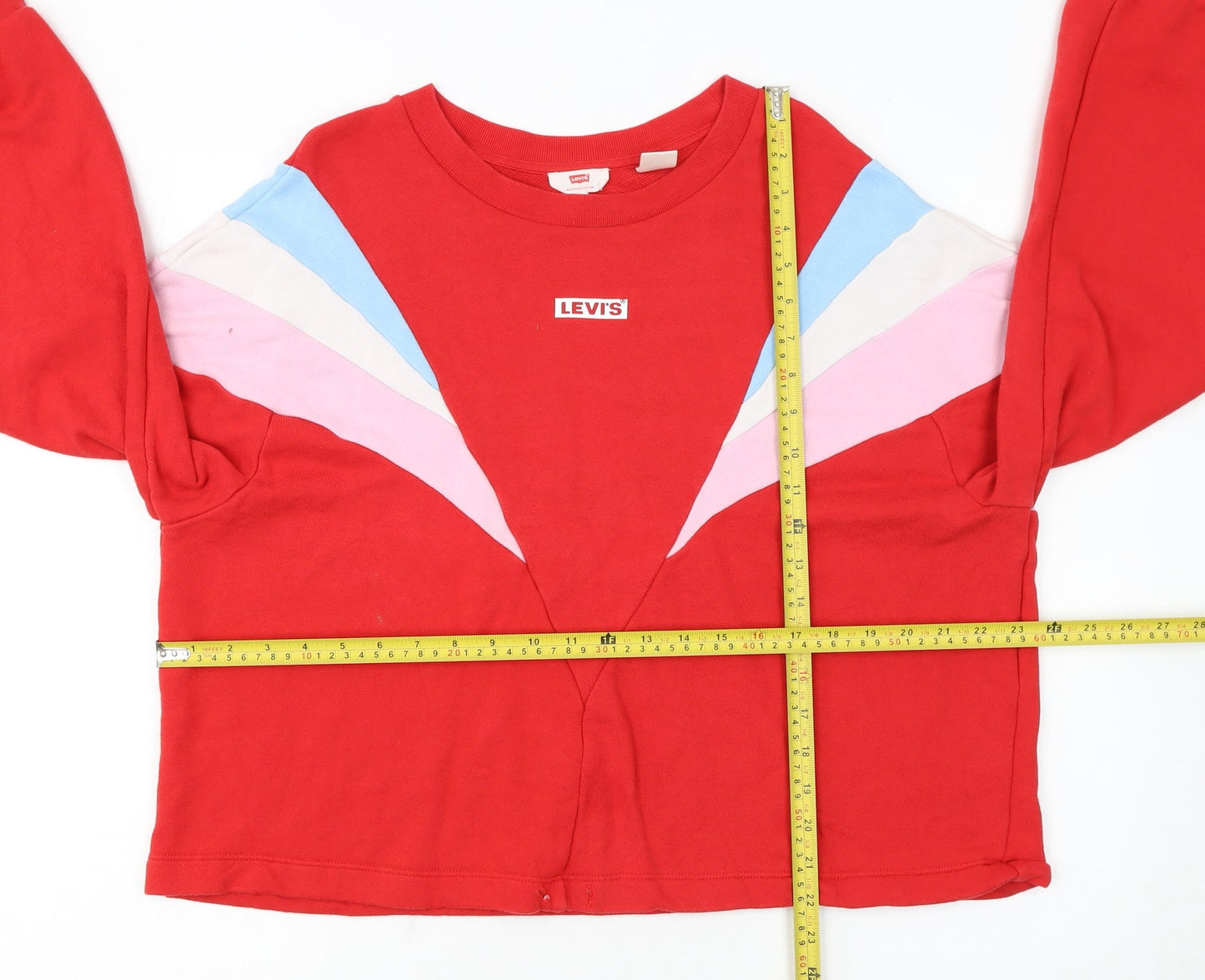 Levi's Women's Red Colourblock Pullover Sweatshirt Size L