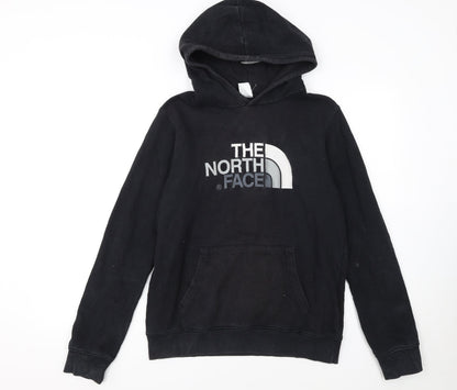 The North Face Girls Black XL Pullover Hoodie with Logo Print