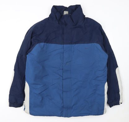 Nike Men Blue Navy Windbreaker Jacket Size M Waterproof Nylon