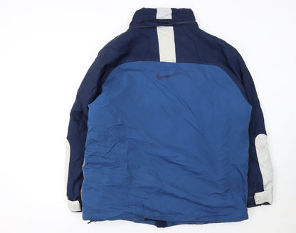 Nike Men Blue Navy Windbreaker Jacket Size M Waterproof Nylon