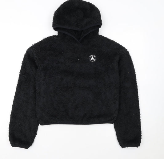 Converse Girls Black Fleece Pullover Hoodie XL 13-15 Years