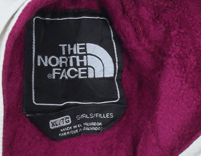 The North Face Girls Purple Fleece Jacket XL Full Zip Outdoor Style