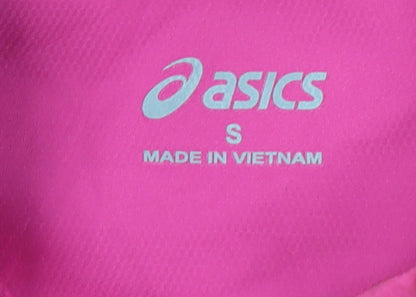Asics Womens Pink Windbreaker Jacket S Lightweight Running Reflective