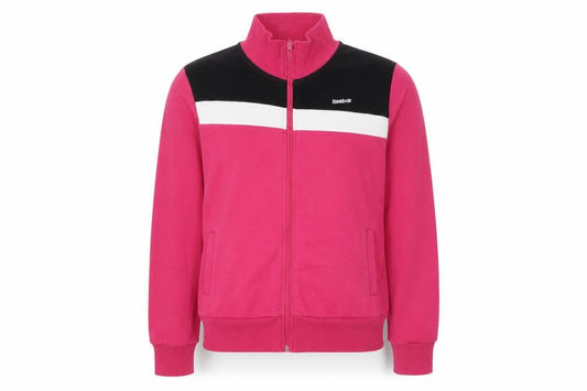Reebok Women's Pink Track Jacket L Colourblock Full Zip Sportswear
