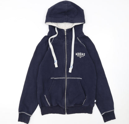 Adidas Originals Womens Navy Full Zip Hoodie Size 12