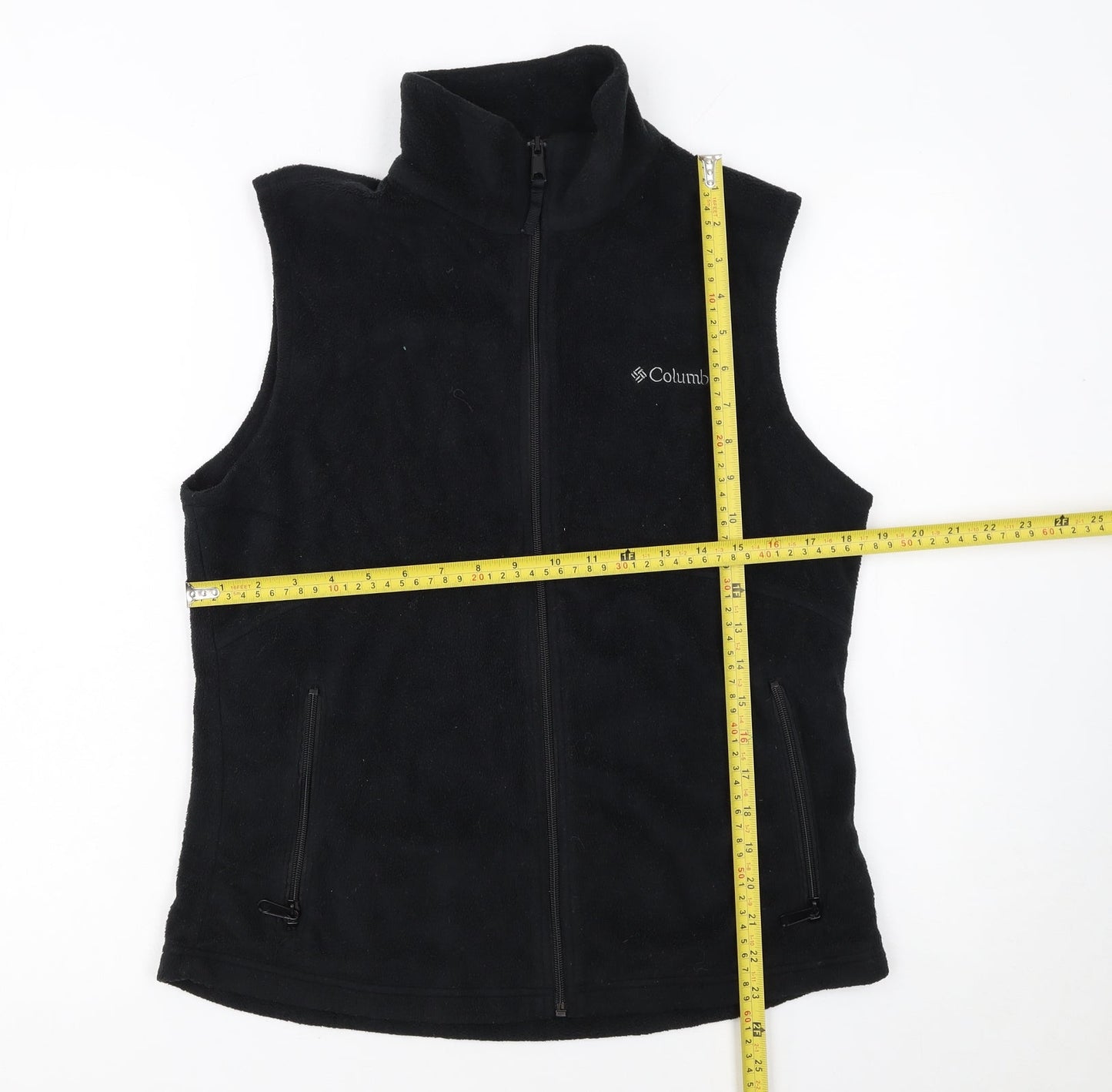 Columbia Women's Black Fleece Zip Waistcoat Gilet M Regular