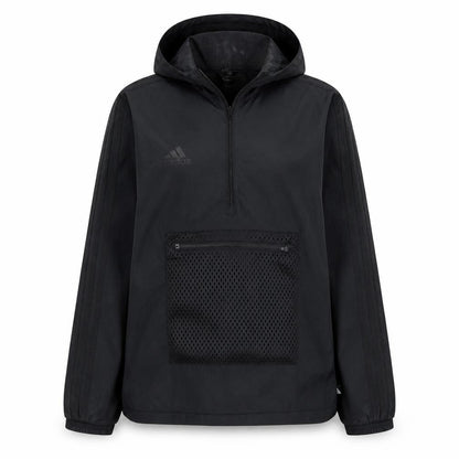 Adidas Womens Black Size 12 Windbreaker Hooded Active Jacket