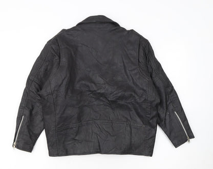 Velocity Women’s Black Genuine Leather Biker Jacket XXL