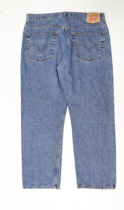 Levi's Men's Blue 505 Regular Fit Straight Leg Jeans 38W 30L