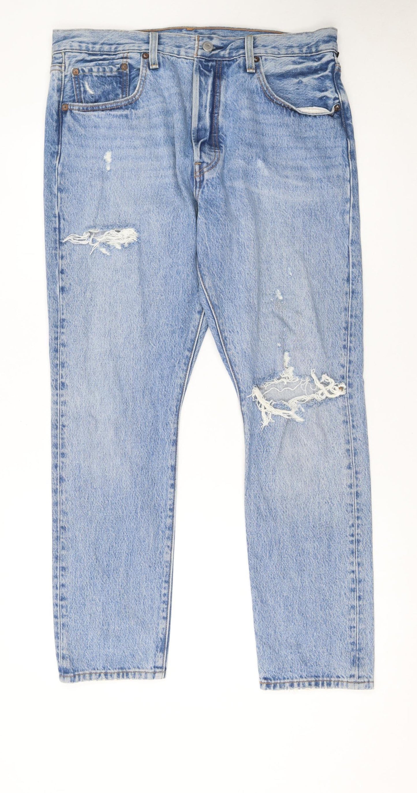 Levi’s 501 S Women Blue Distressed Straight Denim Jeans W32 L28