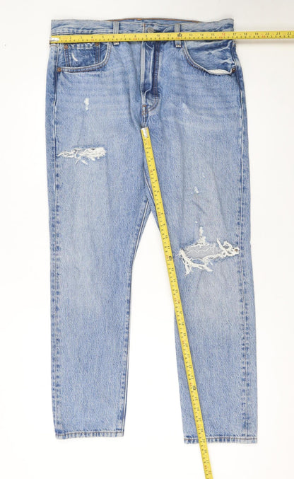 Levi’s 501 S Women Blue Distressed Straight Denim Jeans W32 L28