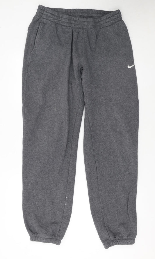 Nike Men's Grey Fleece Sweatpants M Regular Fit Athletic Trousers