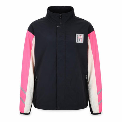 Nike Womens Black Pink Windbreaker Jacket Size L Reflective Panels