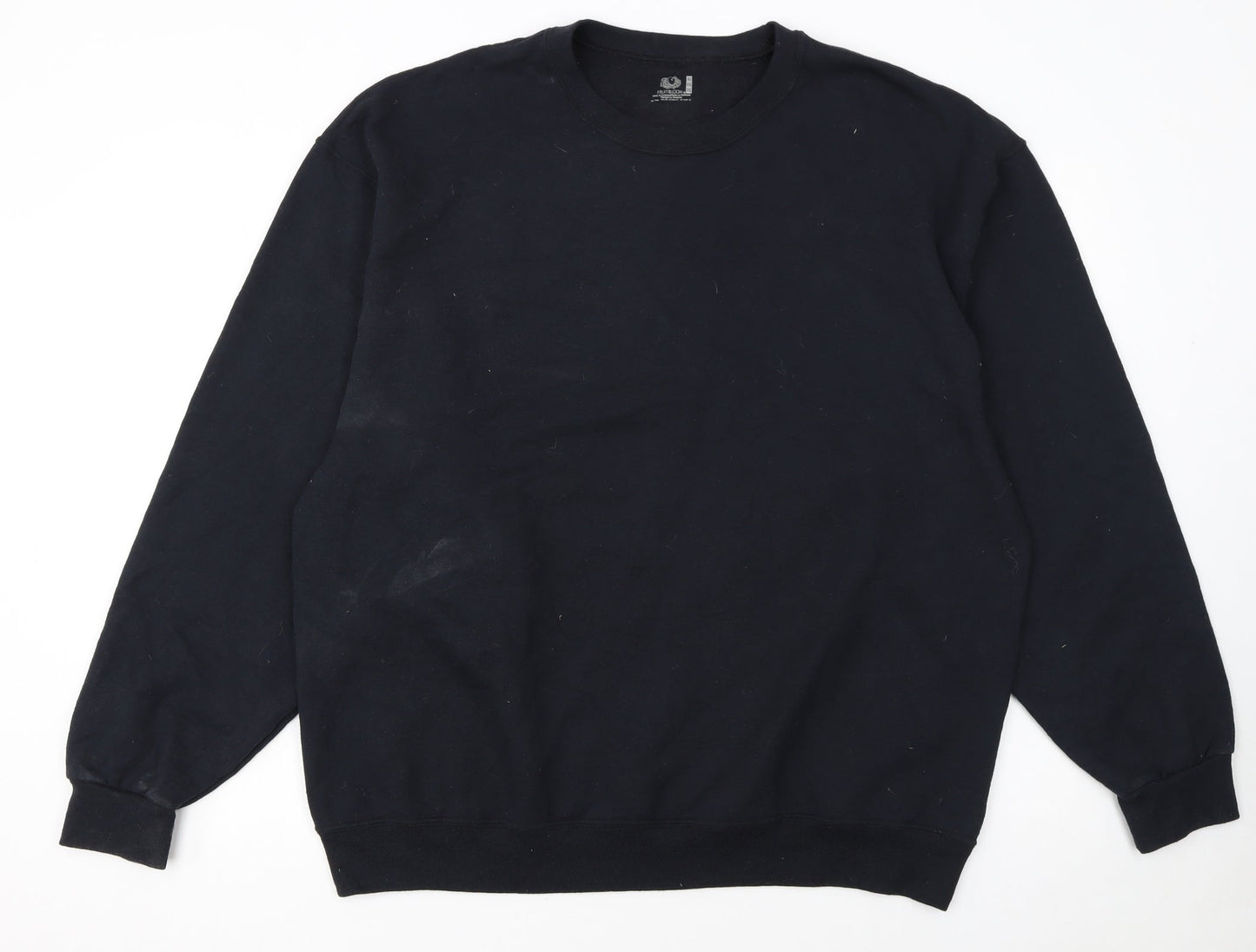 Fruit of the Loom Men's Black XL Crew Neck Pullover Sweatshirt