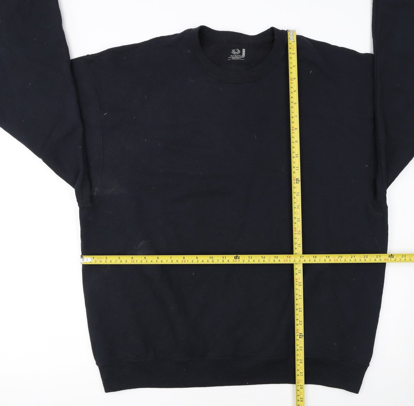 Fruit of the Loom Men's Black XL Crew Neck Pullover Sweatshirt