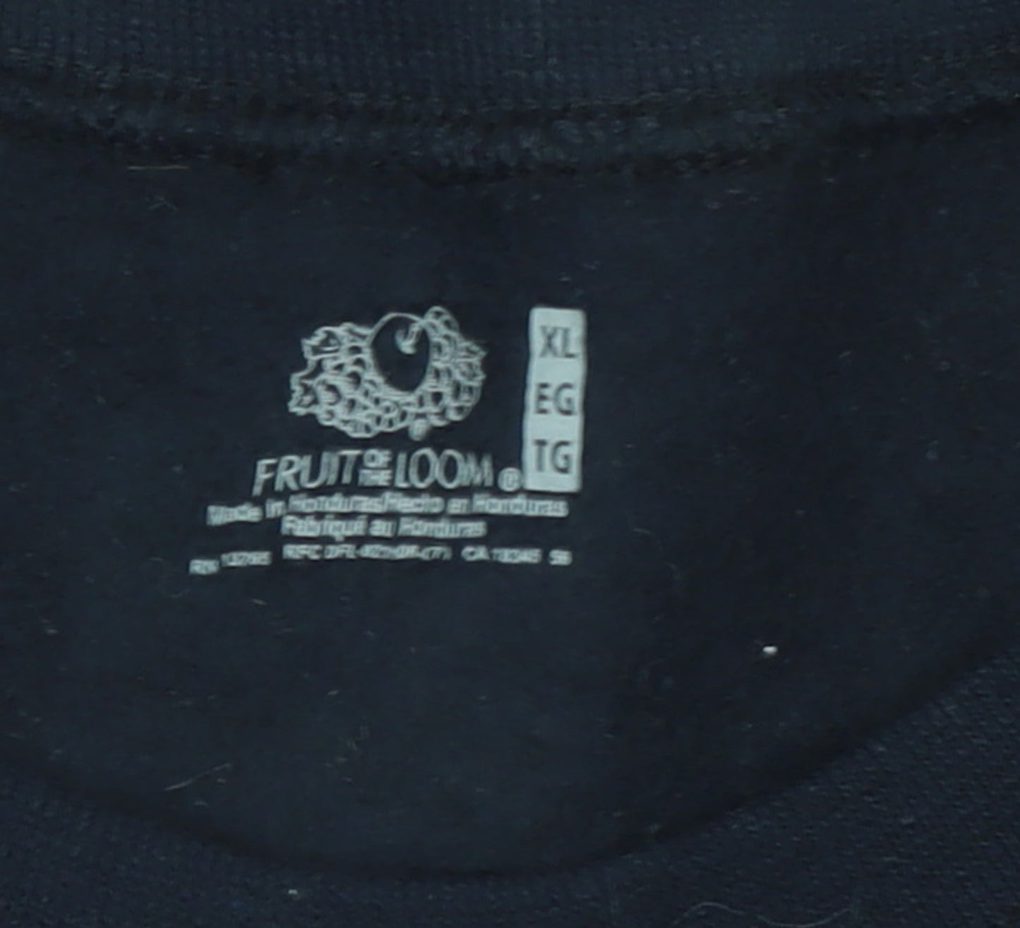 Fruit of the Loom Men's Black XL Crew Neck Pullover Sweatshirt