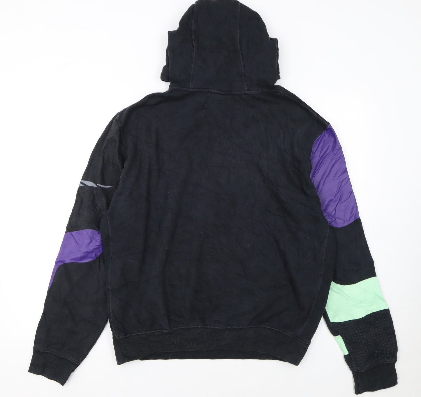 Nike Women's Black Multicoloured Patchwork Pullover Hoodie M