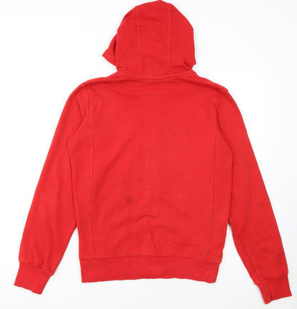 Nike Womens Red Full Zip Hoodie L 14/16 Sports Casual Sweatshirt