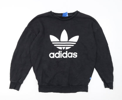 Adidas Womens Black Size 6 Crew Neck Pullover Sweatshirt