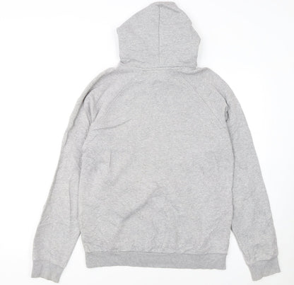 Adidas Men's Grey Pullover Hoodie Small Logo Fleece Sweatshirt