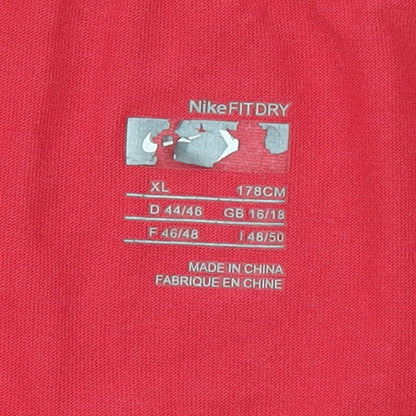 Nike Women's Red Dri-Fit Short Sleeve Athletic T-Shirt XL