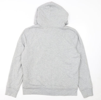 GAP Women Grey Full Zip Hoodie Lined L Grey Cotton Blend Casual