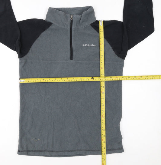 Columbia Boys Grey Fleece Quarter Zip Pullover Sweatshirt L 14-15 Years