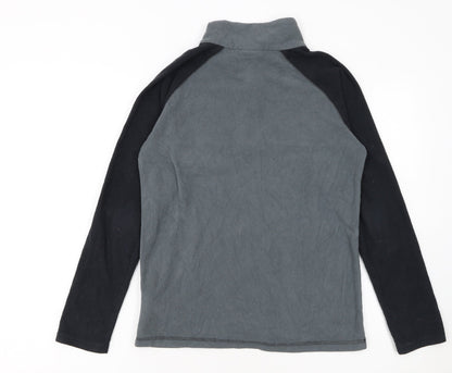 Columbia Boys Grey Fleece Quarter Zip Pullover Sweatshirt L 14-15 Years