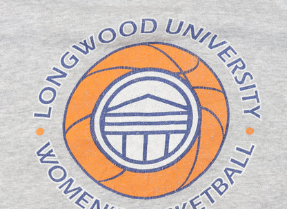 Nike Men's Grey Pullover Hoodie L Graphic Longwood University Basketball
