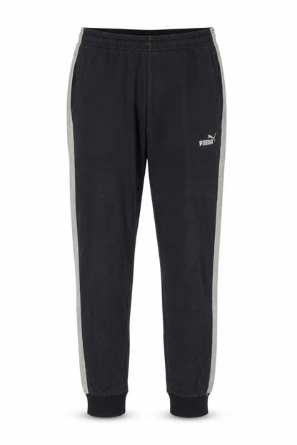 Puma Men's Black Jogger Sweatpants L Grey Side Stripes Casual