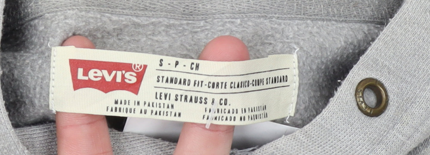 Levi's Men's Grey Classic Pullover Hoodie Small Logo Graphic