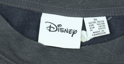 Disney Women Black Mickey Mouse Pullover Sweatshirt XL