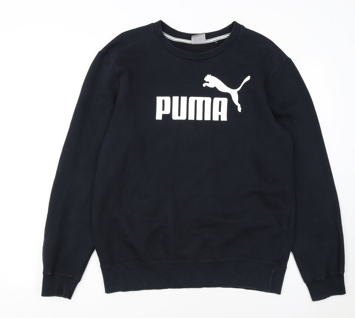 Puma Men's Black Crew Neck Logo Sweatshirt M