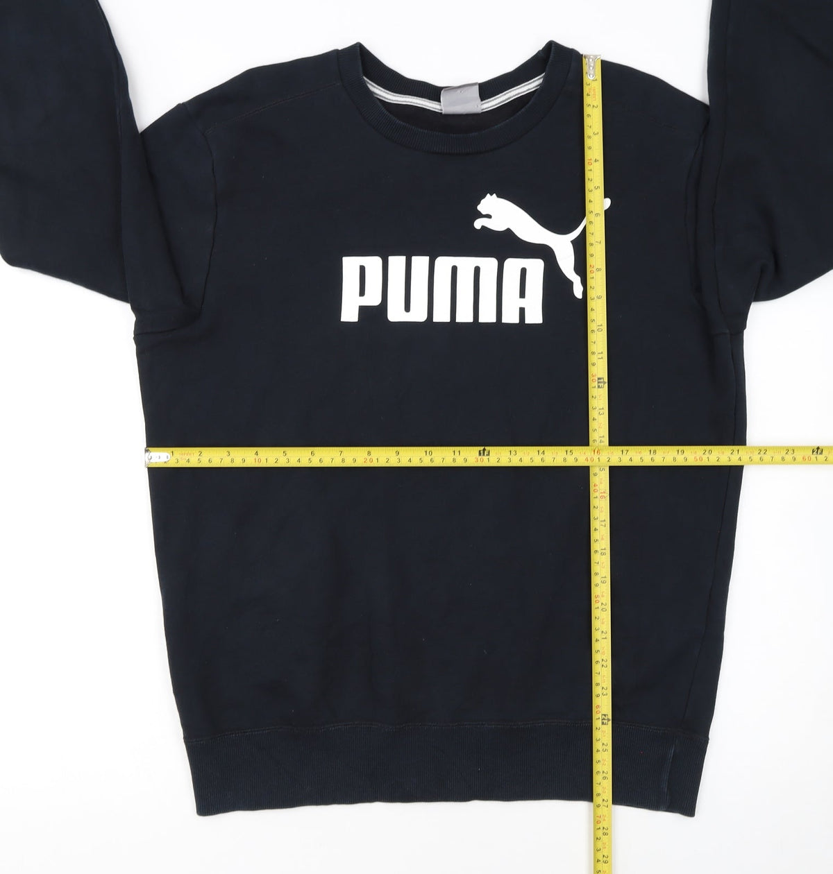Puma Men's Black Crew Neck Logo Sweatshirt M