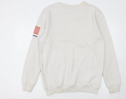 Allegiance Mens White USA Crew Neck Pullover Sweatshirt M