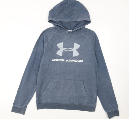Under Armour Boys Blue YXL Pullover Hoodie with Logo Graphic